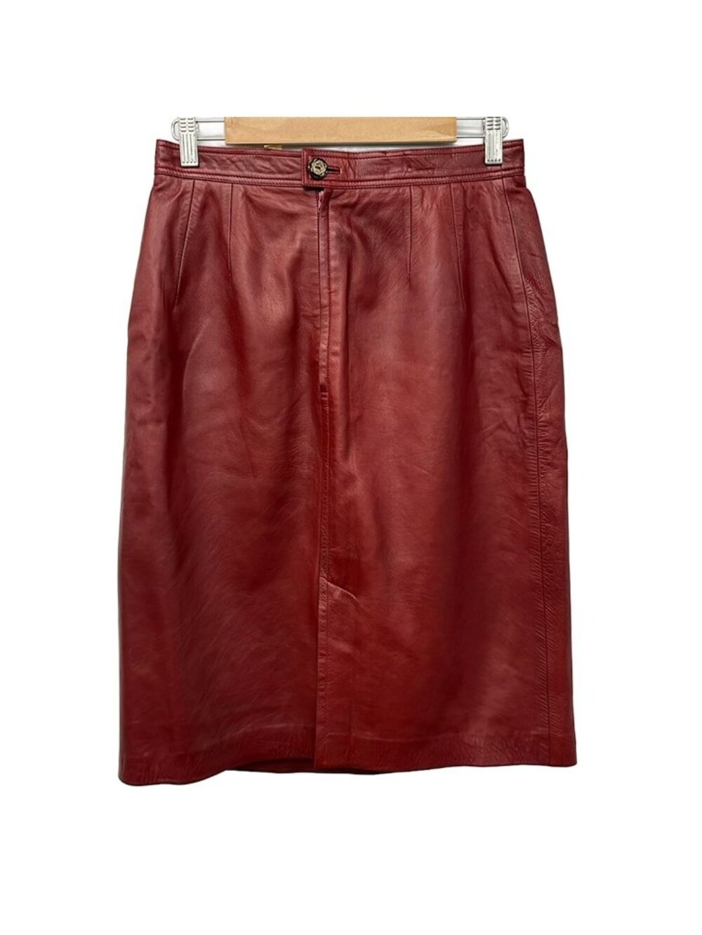 Loewe Skirt XL Bordeaux Knee-Length Nappa Leather